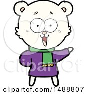 Laughing Teddy Bear Cartoon In Winter Clothes