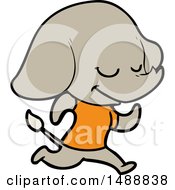 Poster, Art Print Of Cartoon Smiling Elephant Running