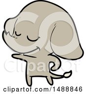 Poster, Art Print Of Cartoon Smiling Elephant