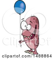 Clipart Of A Cartoon Monster Holding A Party Balloon Royalty Free Vector Illustration