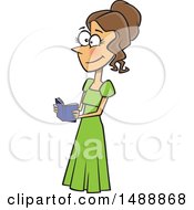 Clipart Of A Cartoon Woman Reading A Book Elizabeth From Pride And Prejudice Royalty Free Vector Illustration by toonaday