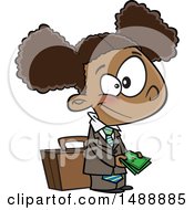 Clipart Of A Cartoon Business Girl Holding Cash Money Royalty Free Vector Illustration