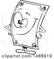 Clipart Of A Cartoon Lineart Dollar Bill Mascot Character Royalty Free Vector Illustration