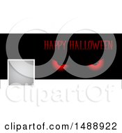 Happy Halloween Social Media Banner With Evil Eyes