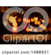 Clipart Of A 3d Wood Surface And Flares Royalty Free Illustration