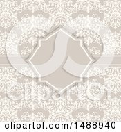 Clipart Of A Vintage Damask Floral Wedding Invite Design Royalty Free Vector Illustration