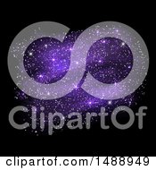 Clipart Of A Purple Glitter Dust Design On Black Royalty Free Vector Illustration