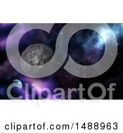 Clipart Of A 3d Outer Space And Planets Background Royalty Free Illustration