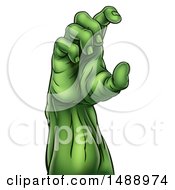 Clipart Of A Green Zombie Hand Royalty Free Vector Illustration