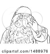 Poster, Art Print Of Black And White Santa Waving