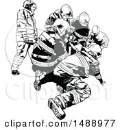 Poster, Art Print Of Black And White First Responder Team