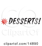 Desserts Sign With A Star Burst