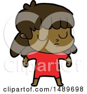 Cartoon Clipart Indifferent Woman