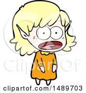Cartoon Clipart Shocked Elf Girl