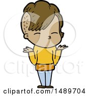 Cartoon Clipart Girl Shrugging Shoulders