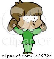Cartoon Clipart Whistling Girl