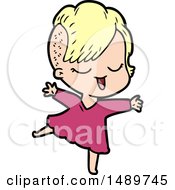 Happy Cartoon Clipart Girl Dancing