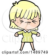 Annoyed Cartoon Clipart Girl