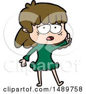 Cartoon Clipart Tired Woman