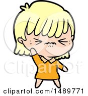 Annoyed Cartoon Clipart Girl