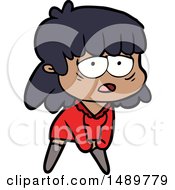 Cartoon Clipart Tired Woman