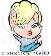 Cartoon Clipart Surprised Girl Falling Over