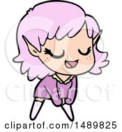 Happy Cartoon Clipart Elf Girl