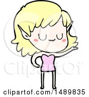 Happy Cartoon Clipart Elf Girl