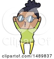 Cartoon Clipart Woman Wearing Spectacles