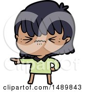Annoyed Cartoon Clipart Girl Making Accusation