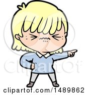 Annoyed Cartoon Clipart Girl Pointing