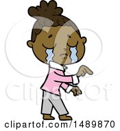 Cartoon Clipart Crying Woman Pointing