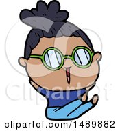 Cartoon Clipart Woman Wearing Spectacles