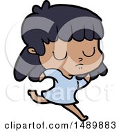 Cartoon Clipart Indifferent Woman Running