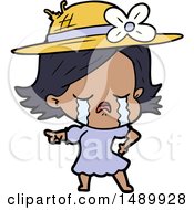 Cartoon Clipart Girl Crying And Pointing