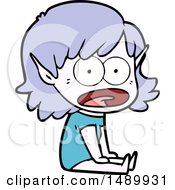 Cartoon Clipart Shocked Elf Girl