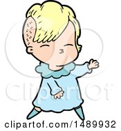 Cartoon Clipart Squinting Girl