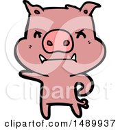 Clipart Angry Cartoon Pig