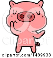 Poster, Art Print Of Cartoon Content Pig
