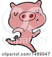 Clipart Cartoon Content Pig Running