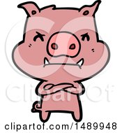 Poster, Art Print Of Angry Cartoon Pig