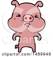 Poster, Art Print Of Cartoon Angry Pig