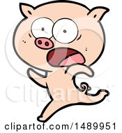 Clipart Cartoon Pig Running