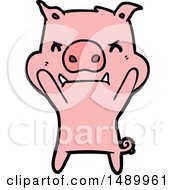 Poster, Art Print Of Angry Cartoon Pig