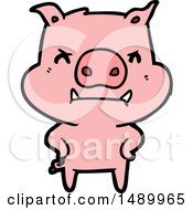 Clipart Angry Cartoon Pig