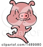 Clipart Nervous Cartoon Pig