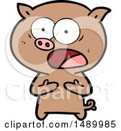 Clipart Cartoon Pig Shouting