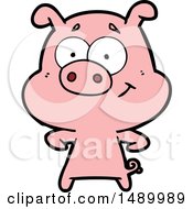 Clipart Happy Cartoon Pig