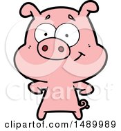 Poster, Art Print Of Happy Cartoon Pig