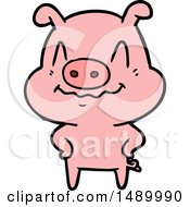 Clipart Nervous Cartoon Pig